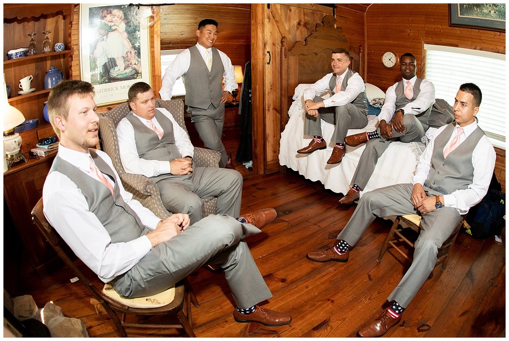 groomsmen relaxing