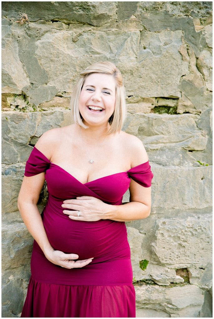 pregnant woman laughing